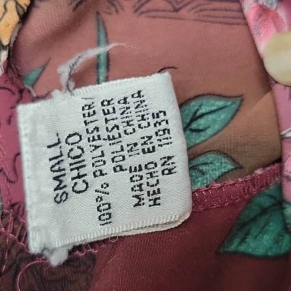 Women's Christie & Jill Small Chico Burgundy Pullover Blouse - Picture 6 of 6